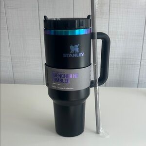 Stanley Quencher H2.0 Tumbler Black with Iridescent Lid